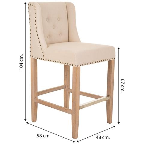 Sgabello In Legno Grigio 48x58x67/104h - Foto 7