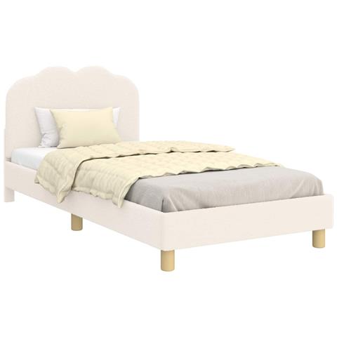 Struttura letto bambini con testata Crema 90 x 190 cm - Foto 1