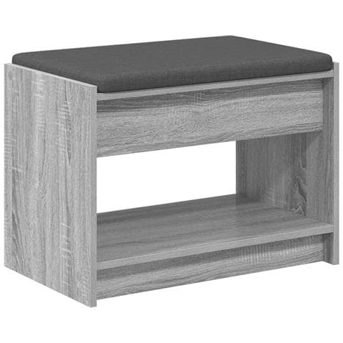 Panca per ingresso con cuscino Sonoma grigia 63 x 38 x 45 cm - Foto 1