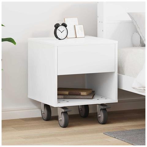 Comodino Bianco 40,5 x 40 x 48 cm Legno multistrato - Foto 2