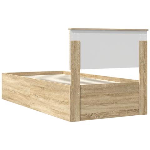 Struttura del letto Rovere Sonoma 75 x 190 cm Legno multistrato - Foto 9