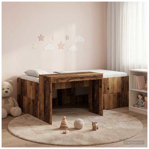 Letto alto per bambini con scrivania Legno antico 98.5 x 200 cm - Foto 2