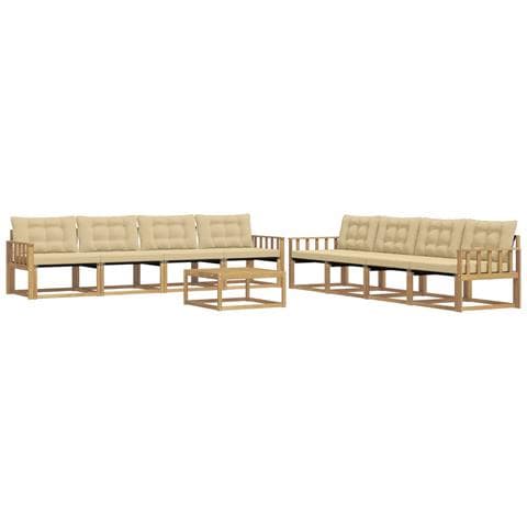 Set di divani da esterno 9 pcs Bianco e Beige 79 x 79 x 37 cm - Foto 1