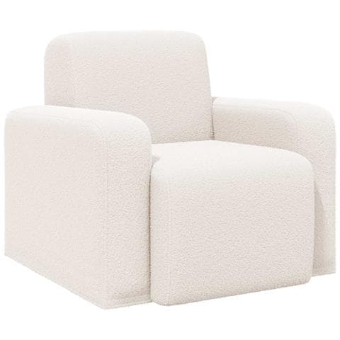 Poltrona Crema Bouclé - Foto 1