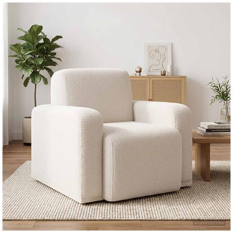 Poltrona Crema Bouclé - Foto 2