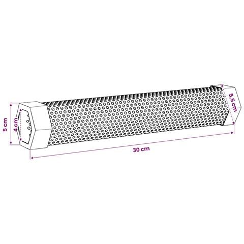 Tubo affumicatore 2 pz 5 x 5 x 30 cm Acciaio Inox 304 Argento - Foto 8