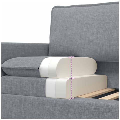Set di divani 2 pz Grigio chiaro Tessuto - Foto 2