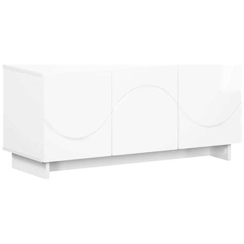 Supporto TV 90 x 34.5 x 40 cm Bianco Lucido - Foto 1