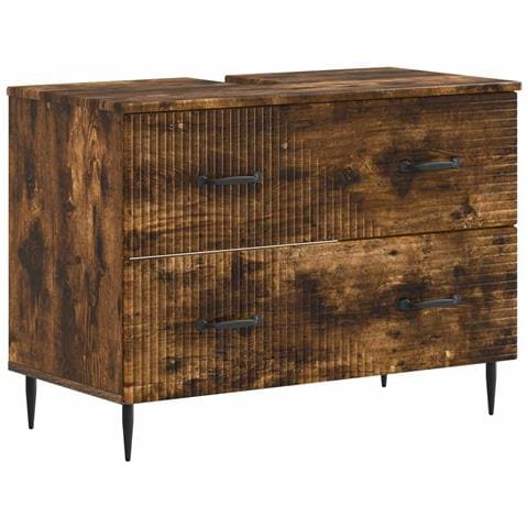 Set di Armadi da Bagno da 2 Pezzi HAARLEM Rovere Fumo - Foto 2