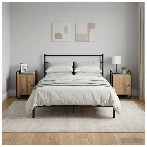 Armadio da Notte 2 pz Rovere Artigianale Legno ingegnerizzato - Foto 2