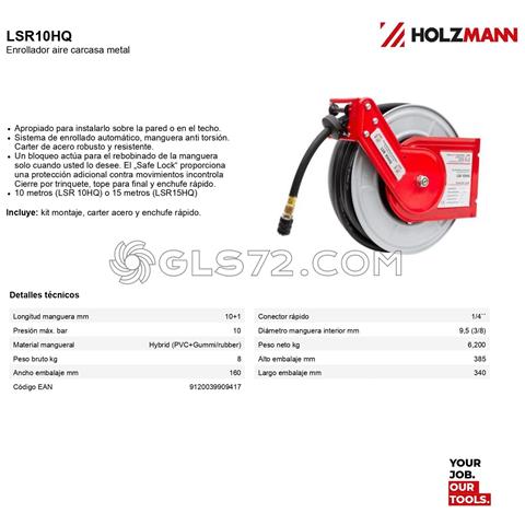 Avvolgitubo Aria Compressa Professionale 10 Mt Holzmann Lsr 10hq - Foto 7