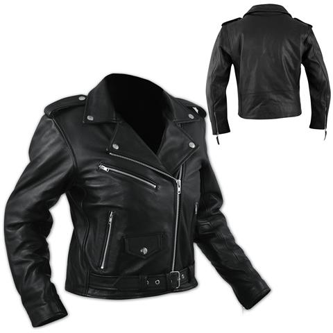 Giacca Chiodo Classico Donna Pelle Foderato Custom Vintage Stile Nero M - Foto 1