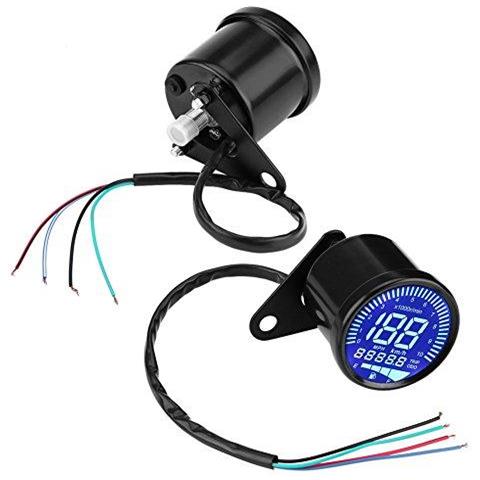 Calibro 66 Millimetri Universale Digital Led Tachimetro Tachimetro Fuel Oil Level Meter Nero - Foto 4