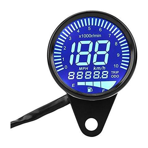 Calibro 66 Millimetri Universale Digital Led Tachimetro Tachimetro Fuel Oil Level Meter Nero - Foto 1