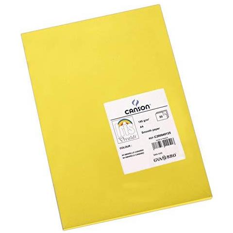 Canson Iris Vivaldi A4 185 Gsm Carta Liscia Di Colore - Giallo Canarino (confezione Da 50 Fogli) - Foto 1