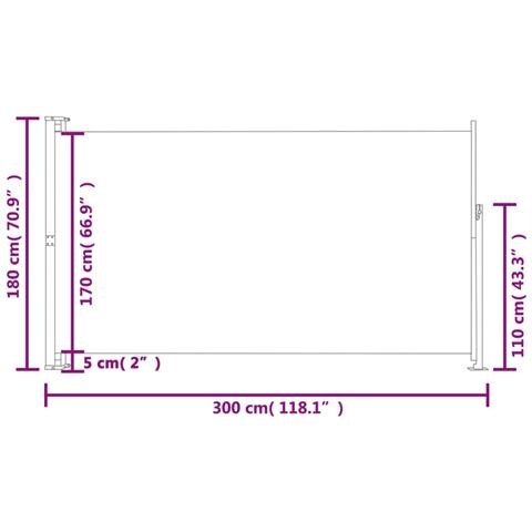 Tenda Laterale Retrattile Per Patio 180x300 Cm Blu - Foto 2
