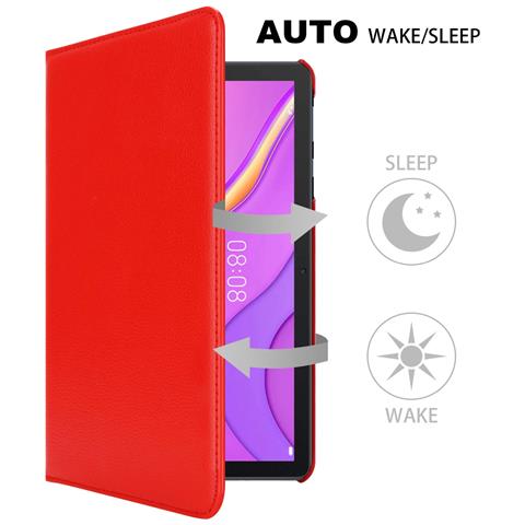 Cadorabo Custodia Per Tablet Compatibile Con Huawei Matepad T 10 (9.7 Zoll) / T 10s (10.1 Zoll) In Rosso Papavero - Coperchio Protettivo Senza Auto Wake Up, Con Funzione Stand E Chiusura A Fascia Elastica - Foto 2
