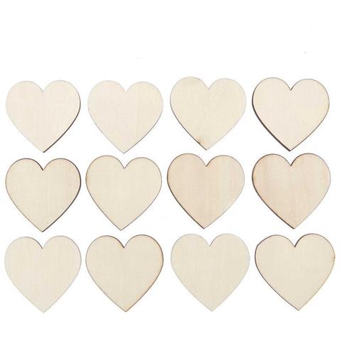 12 Cuori In Legno Naturale - 40 Mm - Foto 1