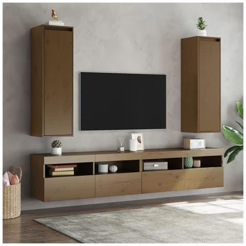 Pensili Miele 2 Pz 30x30x100 Cm In Legno Massello Di Pino - Foto 2