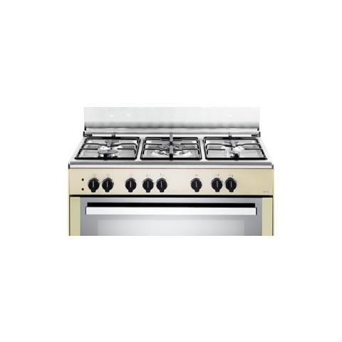 Cucina Elettrica PEMC 96 ED 5 Fuochi a Gas Forno Elettrico Multifunzione Termoventilato Dimensioni 90 x 60 cm Colore Crema Serie Premium - Foto 2