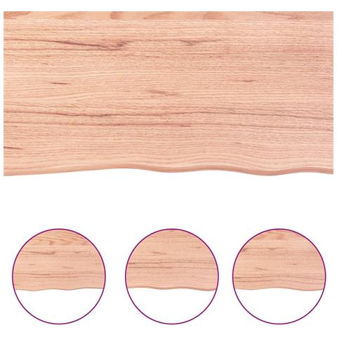 Piano Bagno Marrone 120x50x (2-4) cm Legno Massello Trattato - Foto 2