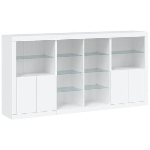 Credenza Con Luci Led Bianca 202x37x100 Cm - Foto 3