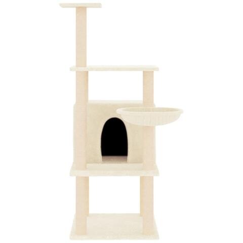 Albero Per Gatti Con Tiragraffi In Sisal Crema 132 Cm - Foto 2