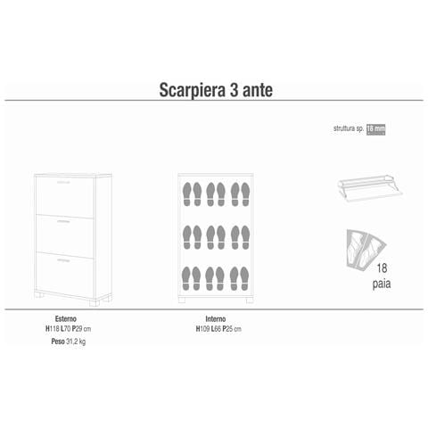 Pac - Scarpiera A 3 Ante - Foto 2