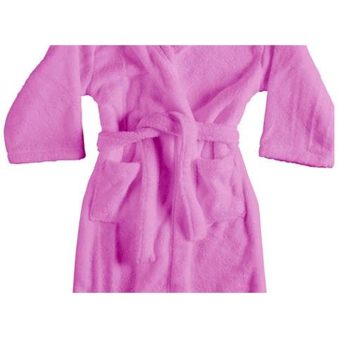 Accappatoio Con Cappuccio In Morbida Spugna Mod. Sophie Tinta Unita Vari Colori S Fucsia - Foto 2