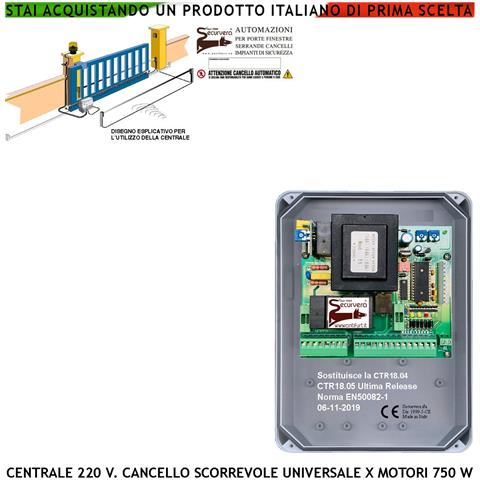 Centrale Cancello Scorrevole 220 V Con Contenitore Ctr-18 Cartello Monitore Compatibile Qualsiasi Motore 220 - Foto 1