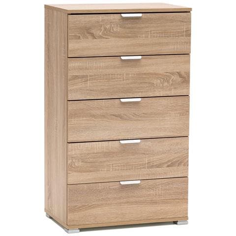 Cassettiera In Legno Nobilitato Con 5 Cassetti In Varie Tinte 60x38xh103 Cm - Foto 1