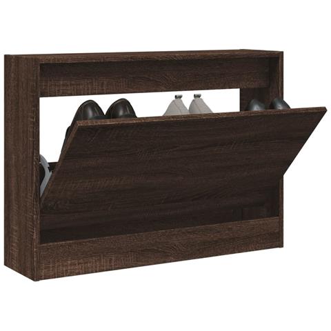 Scarpiera Rovere Marrone 80x21x57 Cm In Legno Multistrato - Foto 8