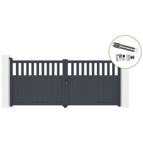 Cancello Battente 3,4m Santis Alt. 140cm Alluminio + Motorizzazione Ranger B150 - Foto 1