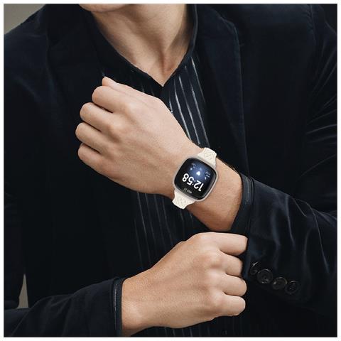 Cinturino Per Orologio In Vera Pelle Per Fitbit Versa 4 Apricot - Foto 6