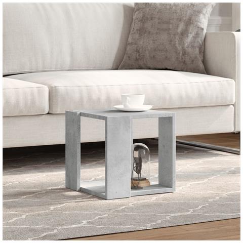 Tavolino Da Salotto Grigio Cemento 32x32x30cm Legno Multistrato - Foto 3