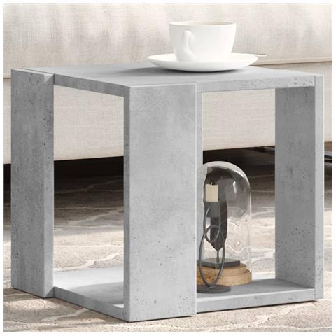 Tavolino Da Salotto Grigio Cemento 32x32x30cm Legno Multistrato - Foto 1