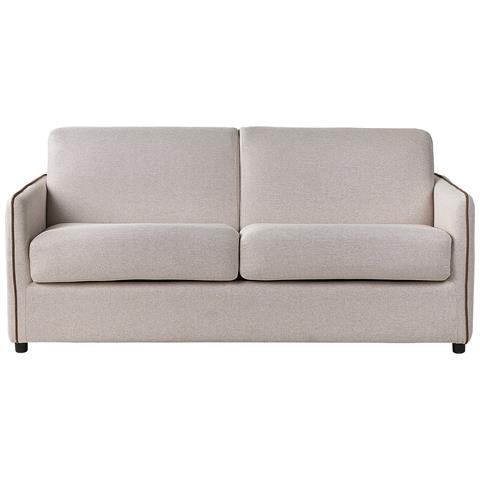 Divano Letto 2 Posti Ishoj Tessuto Beige Chiaro - Foto 2