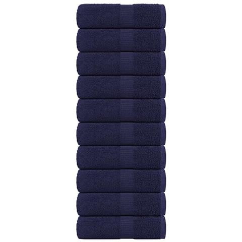 Asciugamani Ospiti 10pz Blu Marino 30x50cm 360 G /m 100% Cotone - Foto 1