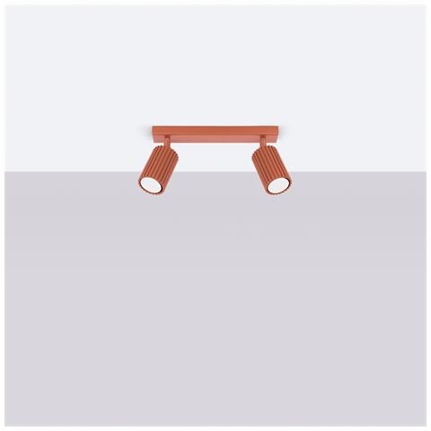 Lampada Da Soffitto Karbon 2 Rosso Ocra Sl. 1637 - Minimalista Lampada Da Soffitto Ocra Rossa 16.5x30x6.5 Cm - Foto 2