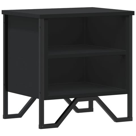 Comodino Nero 40x30x40 Cm In Legno Multistrato - Foto 2