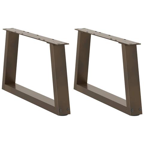 Gambe Per Tavolo Pranzo A V 2pz Naturale 70x(30-31,3)cm Acciaio - Foto 1