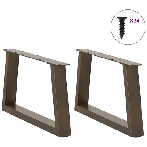 Gambe Per Tavolo Pranzo A V 2pz Naturale 70x(30-31,3)cm Acciaio - Foto 3