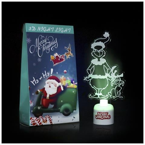 Lampada Led Di Natale In Acrilico 15cm. Design Elfo. Con Musica Natalizia. - Foto 1