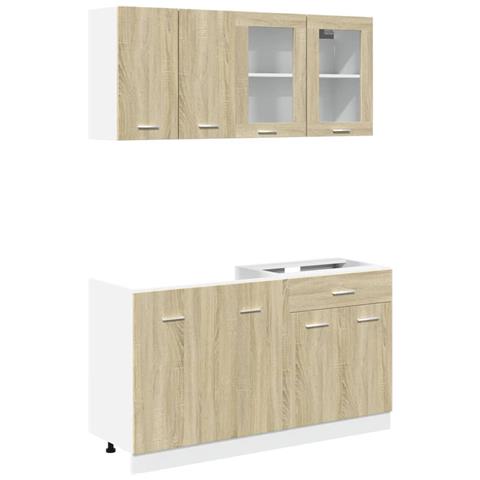 Set di Mobili Porta TV 4 pz Rovere Sonoma in Truciolato - Foto 1