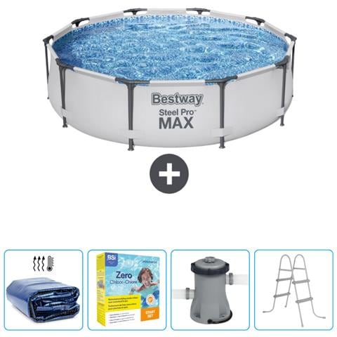 Piscina Fuori Terra - In Giro - 305x76 Cm - Grigio - Include Accessori Coordinati Cb9 - Foto 1