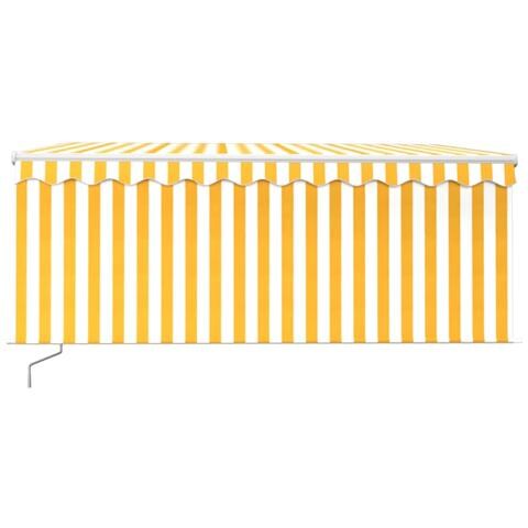 Tenda Da Sole Retrattile Con Parasole 3,5x2,5m Gialla E Bianca - Foto 2