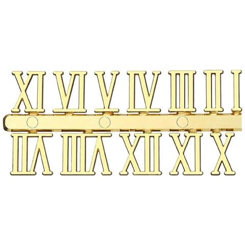 Cifre Per Orologio Con Numeri Romani Argentati - 2,3 Cm - Set In Scatola Gold - Foto 1