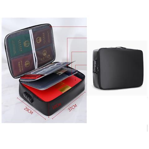 Borsa Portadocumenti Ignifuga, A Tre Strati Con Chiusura Di Sicurezza Black - Foto 3