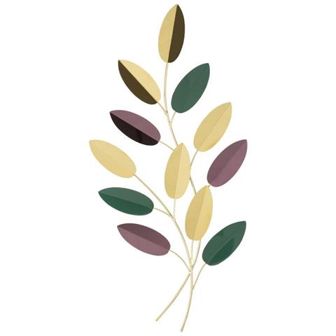 Decorazione In Metallo 3d Foglie 2 - Multicolore - Metallo - 31x1,9x61 Cm - Foto 1