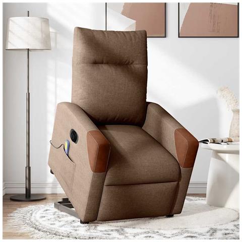 Poltrona Alzapersona Massaggiante Elettrica Marrone Tessuto - Foto 2